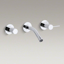 KOHLER Polished Chrome Stillness&reg; Widespread Wall-mount Bathroom Sink Faucet - Bathroom Sink Faucets