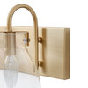 LNC 3-Light Modern Gold Bathroom Vanity Lights with Clear Glass