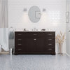 Aria 60" Bathroom Vanity, Chocolate, Carrara Marble, Single Vanity