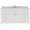 Caroline 60" Bath Vanity, Espresso With White Marble Top and Sink, White