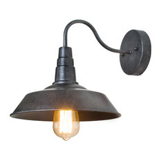 Industrial Metallic Gooseneck Wall Sconce Barn Warehouse Farmhouse Wall Lighting