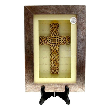 Iwgac Spiritual Harvest Celtic Cross Lighted Shadow Box