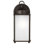 Sea Gull Lighting - Sea Gull Lighting 8593001-71 New Castle - 1 Light Large Outdoor Wall Lantern - The petite proportions and transitional accents ofNew Castle 1 Light L Antique Bronze Satin *UL: Suitable for wet locations Energy Star Qualified: n/a ADA Certified: n/a  *Number of Lights: Lamp: 1-*Wattage:75w A19 Medium Base bulb(s) *Bulb Included:No *Bulb Type:A19 Medium Base *Finish Type:Antique Bronze