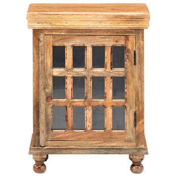Rustic End Side Cabinet with Glass Doors or Night stand