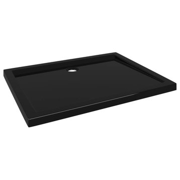 vidaXL Rectangular ABS Shower Base Tray Black 27.6"x35.4" Bathroom Shower Base