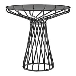 Velletri Black 92cm Glass Indoor Outdoor Dining Table by Glid Studio for Huset - Dining Tables