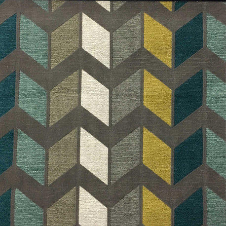 Ziba Modern Chevron Cotton Poly Upholstery Fabric, Laguna