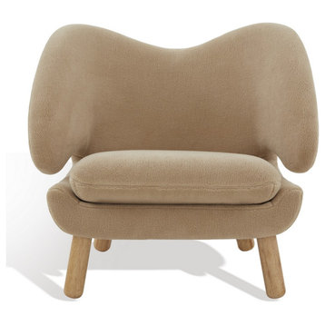 Safavieh Couture Felicia Contemporary Accent Chair, Tan/Natural