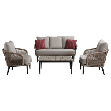 OVE Decors Jefferson 4-Piece Outdoor Patio Conversation Furniture Set