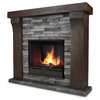 Avondale Gray Ledge Stone Gel Fuel Firebox & Mantel