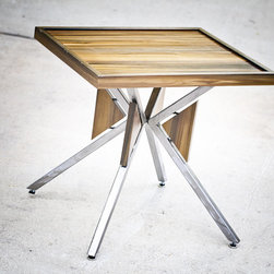 Walnut and Steel Side Table - Side Tables And End Tables