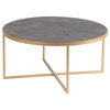 Transitional Circular Coffee Table in Gray