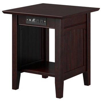 Nantucket End Table With Charging Station In Espresso