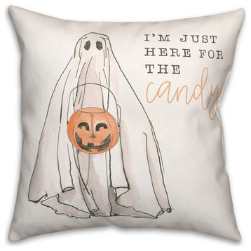 Just Candy Ghost 16x16 Throw Pillow