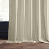 Blackout Vintage Textured Faux Dupioni Pleated Curtain Single Panel, Off White, 25"x108"