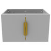 Alpine 24" Wall Mounted Bathroom Vanity, Base Only, Gray, Gold Handles
