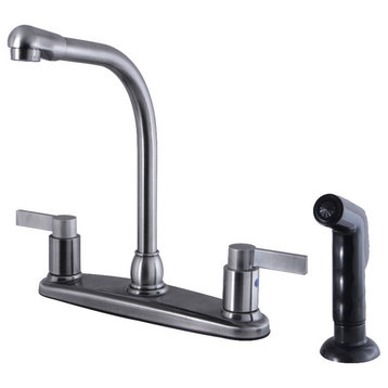 FB2754NDLSP NuvoFusion 8" Centerset Kitchen Faucet,Sprayer, Black Stainless