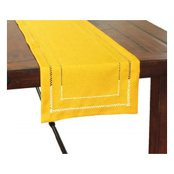 Xia Home Fashions - Double Hemstitch Easy Care Table Runner, 14"x72", Gold - Table Runners
