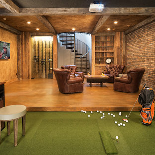 Design ideas for a rustic basement in Minneapolis.