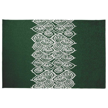 Cowry Stack Rug, Green, 5'x7'
