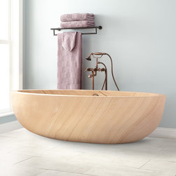 72" NUBIAN SANDSTONE TUB WITH OVERFLOW - Bathtubs