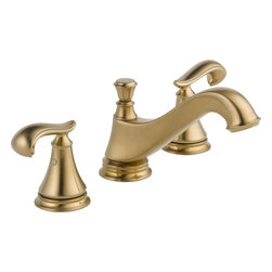 Delta Cassidy Two Handle Wide Spread Lavatory - Low Arc Spout w/ Metal Pop-Up - Bathroom Sink Faucets