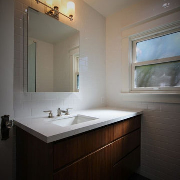 Modern Bathroom Renovation with Walnut Vanity - Scottsdale, AZ