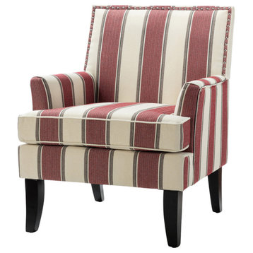 Herrera Classic Armchair With Pattern, Red