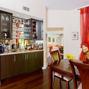 Colorful Contemporary Kitchen and Bar