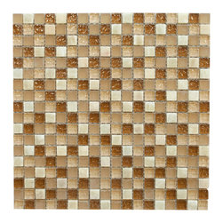 Caramel Nuts with Square Glass Mosaic Tiles - Home Accessories & Decor