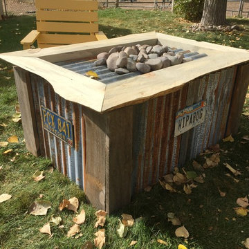 Recycled Barn Wood Gas Fire Pit