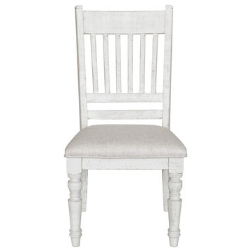 Roseto HMIF62969 Cianians 21"W Polyester Side Chair - Distressed White