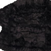 4' X 6' Black Faux Fur Washable Non Skid Area Rug