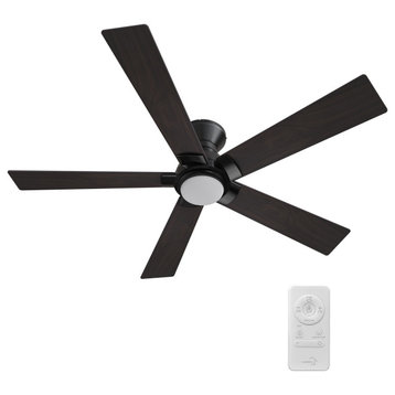 CARRO 52" Indoor Ceiling Fan With Remote and Light Kit for Living Room, Black