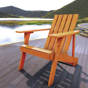 Irving Outdoor Patio Modern Acacia Wood Adirondack Chair, Light Brown
