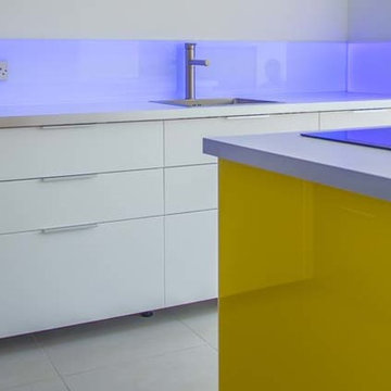 LED Illuminated Kitchen Glass Back Splash