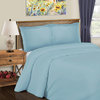 Luxury Cotton Blend Duvet Cover and Pillow Shams, Light Blue, Full/Queen