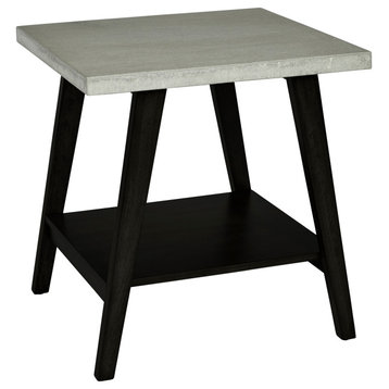 Jackson II End Table, Concrete Gray and Black