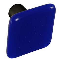CKP - Art Glass Knob, Deep Cobalt Blue, Oil-Rubbed Bronze Base - Cabinet And Drawer Knobs