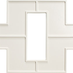 Studio Moderne Fretwork Pattern Interlocking Field in Coconut Matte - Tile