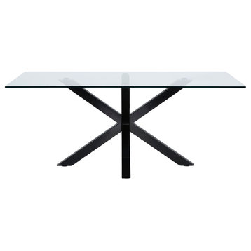 Black Legged Glass Dining Table | La Forma Argo, Large