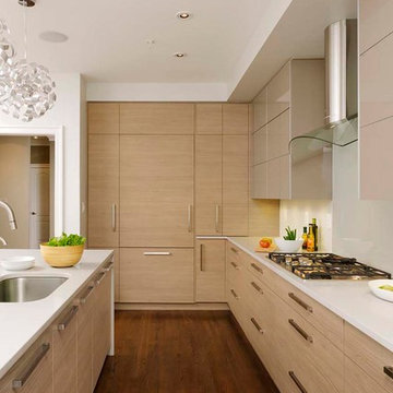 Contemporary Kitchen Design High Gloss & Wood Veneer