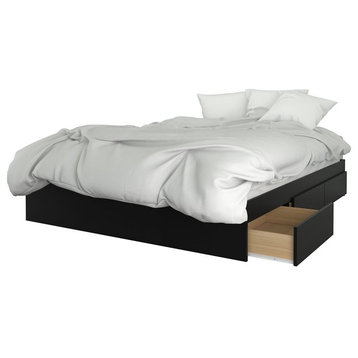 Nexera 376006 Queen Size Bed 3-Drawer Black