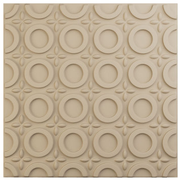 Abstract EnduraWall Decorative 3D Wall Panel, 19.625"Wx19.625"H, Smokey Beige