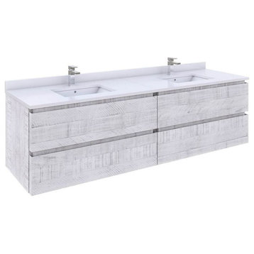 Fresca FCB31-3636 Formosa 70" Double Wall Mounted Wood Vanity - Rustic White