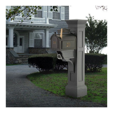 Whitehall Mailbox Plus Mayne Mailbox Post - Liberty Mailbox Package in Granite