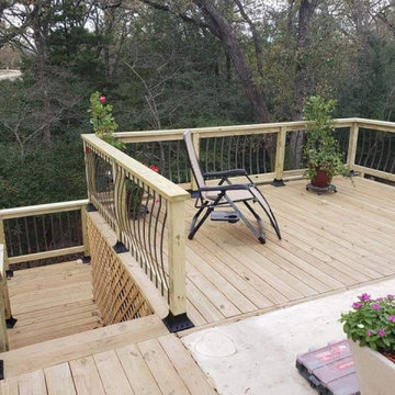 Custom Wood Deck with Decorative Metal Railing