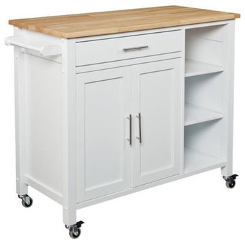 SEI Furniture Martinville Kitchen Cart in White
