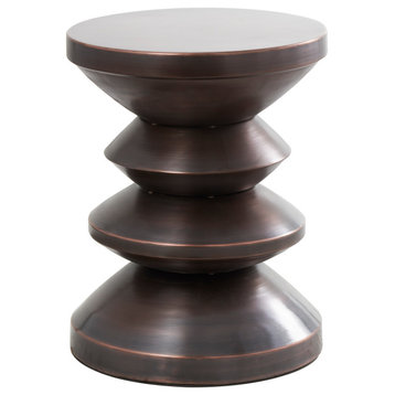 Modern Copper Metal Accent Table 563278