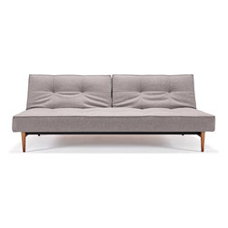 "Innovation" Splitback Mixed Dance Grey Sofa Bed / Dark Wood Legs - Sofas